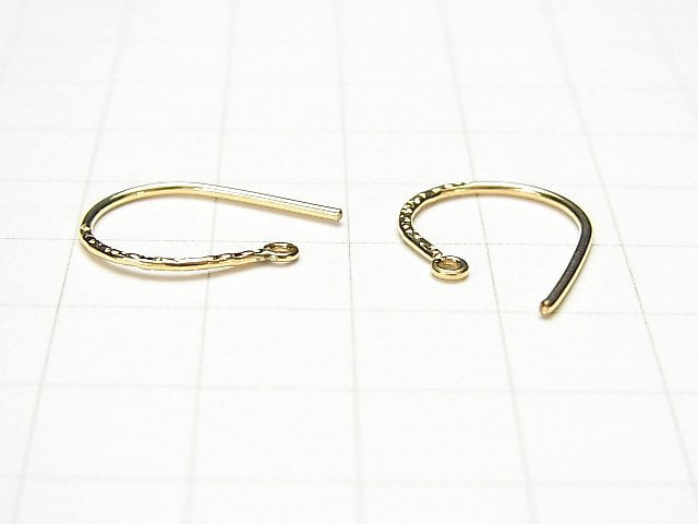 14KGF Earwire 19x13mm Hammer pattern  1pair