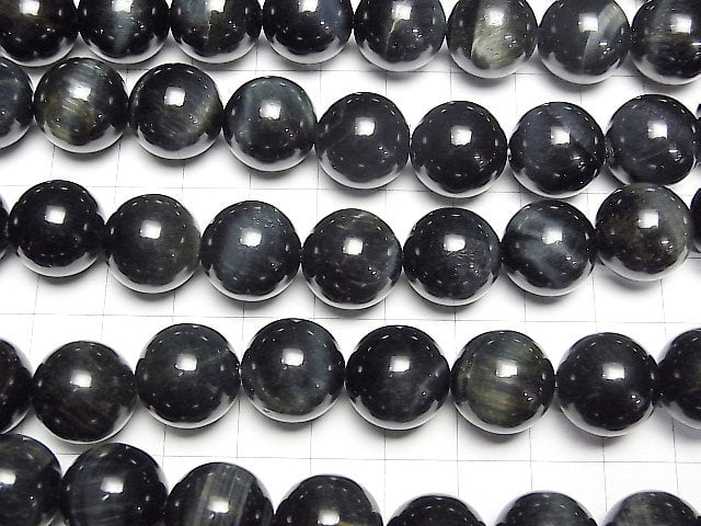 Natural color Green Tiger's Eye AAA- Round 14mm half or 1strand beads (aprx.15inch/36cm)