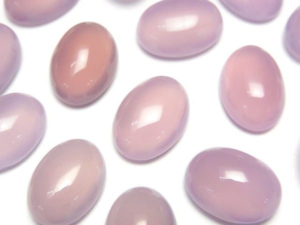 [Video]High Quality Pink Purple Chalcedony AAA Oval Cabochon 14x10mm 4pcs