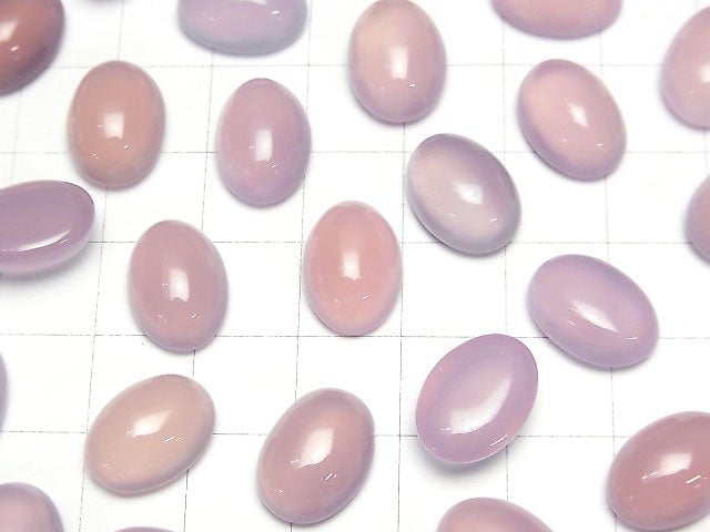 [Video]High Quality Pink Purple Chalcedony AAA Oval Cabochon 14x10mm 4pcs