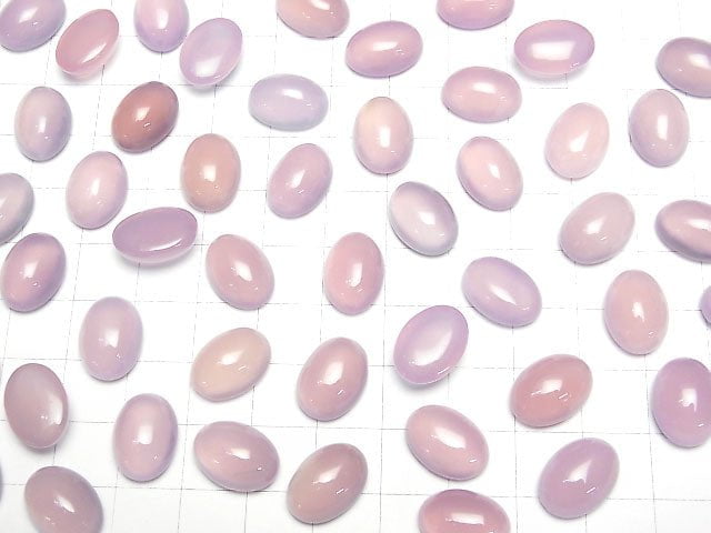 [Video]High Quality Pink Purple Chalcedony AAA Oval Cabochon 14x10mm 4pcs