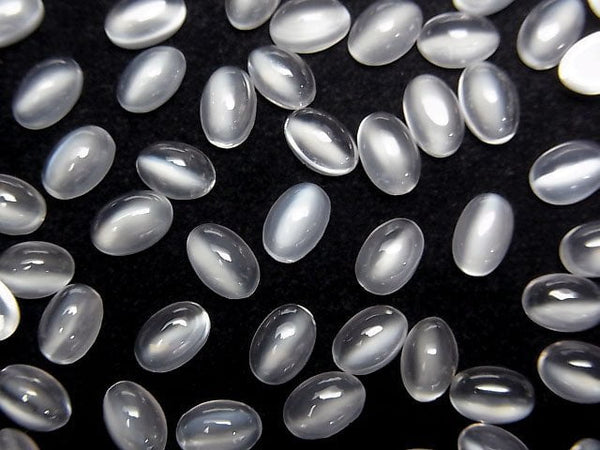 [Video] High Quality White Moonstone AAA Oval Cabochon 6x4mm 5pcs