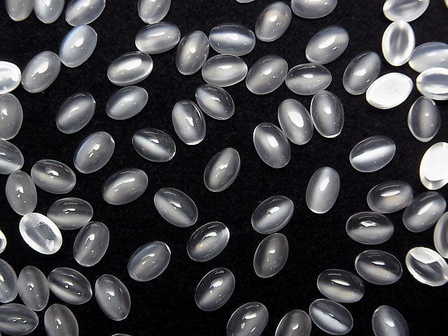 [Video] High Quality White Moonstone AAA Oval Cabochon 6x4mm 5pcs