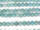 [Video] High Quality! Apatite AA++ Faceted Round 4mm 1strand beads (aprx.15inch/37cm)