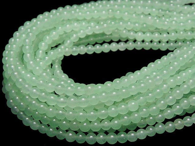 Pastel Green Jade Round 4mm 1strand beads (aprx.15inch / 38cm)