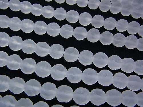 Frosted Crystal Quartz AAA Round Rose Cut 10mm half or 1strand beads (aprx.14inch/35cm)