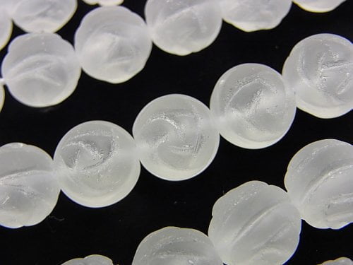 Frosted Crystal Quartz, Rose, Round Gemstone Beads