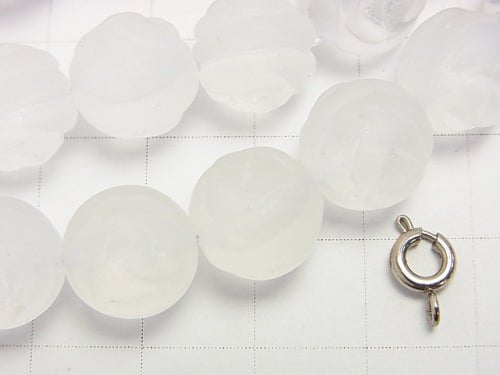 Frosted Crystal Quartz AAA Round Rose Cut 12mm half or 1strand beads (aprx.15inch/37cm)