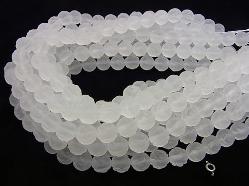 Frosted Crystal Quartz AAA Round Rose Cut 12mm half or 1strand beads (aprx.15inch/37cm)