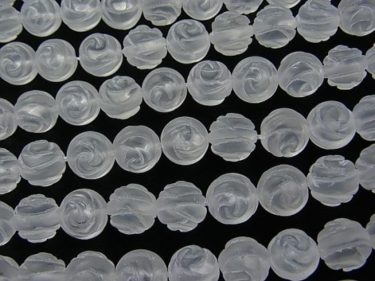 Frosted Crystal Quartz AAA Round Rose Cut 14mm half or 1strand beads (aprx.15inch/37cm)