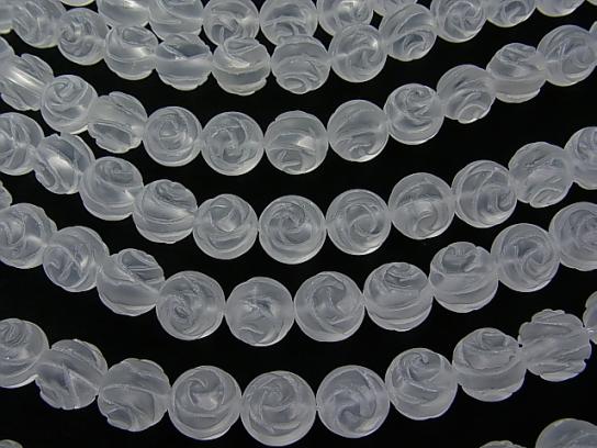 Frosted Crystal Quartz AAA Round Rose Cut 16mm 1/4 or 1strand beads (aprx.15inch/37cm)