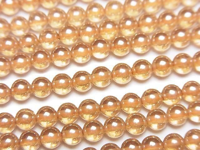 [Video] Champagne Aura Crystal Quartz AAA Round 4mm 1-strand beads (approx. 14 inches/35 cm)