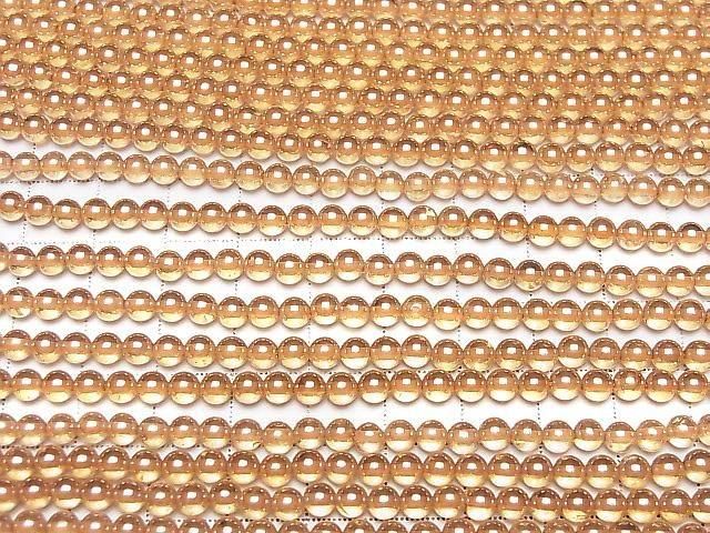 [Video] Champagne Aura Crystal Quartz AAA Round 4mm 1-strand beads (approx. 14 inches/35 cm)