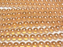 [Video]Champagne Aura Crystal Quartz AAA Round 8mm half or 1strand beads (aprx.15inch/37cm)