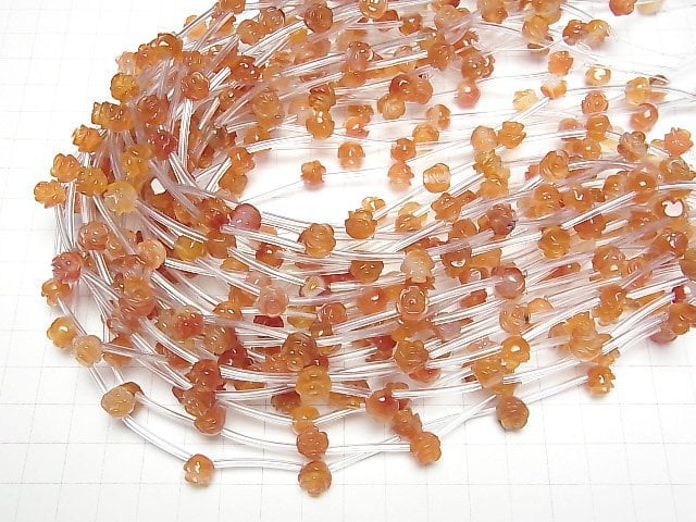 [Video] Mixed Carnelian Rose 8mm half or 1strand beads (aprx.12inch/29cm)