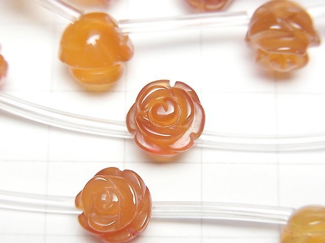 [Video] Mixed Carnelian Rose 10mm half or 1strand beads (aprx.12inch/29cm)