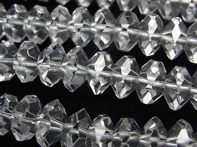 Crystal Quartz, Roundel Gemstone Beads