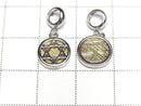 Meteorite hexagonal star Coin Pendant 9 x 9 x 2 mm Yellow Gold  Silver 925