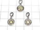 Meteorite hexagonal star Coin Pendant 9 x 9 x 2 mm Yellow Gold  Silver 925