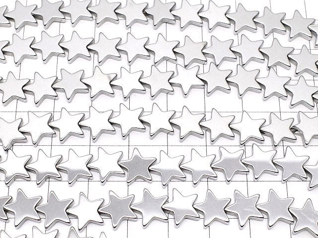 Hematite Star 10x10x2mm Silver Coating 1strand beads (aprx.15inch/38cm)