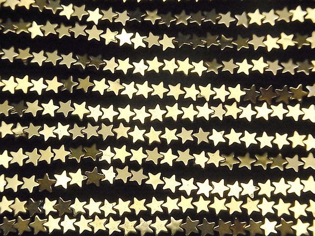 [Video] Hematite Star 4x4mm Gold Coated 1strand beads (aprx.15inch/37cm)