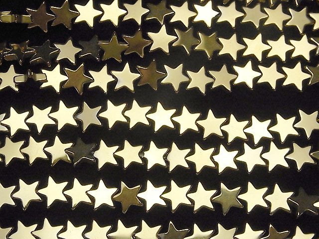 [Video]Hematite star 8x8mm gold coating 1strand beads (aprx.15inch/36cm)