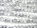 1strand $1.79! Glass Beads  Faceted Button Rondelle 3x3x2mm Silver Half Coating 1strand beads (aprx.15inch / 38cm)