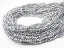1strand $1.79! Glass Beads  Faceted Button Rondelle 3x3x2mm Silver Half Coating 1strand beads (aprx.15inch / 38cm)