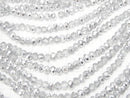 1strand $1.79! Glass Beads  Faceted Button Rondelle 4 x 4 x 3 mm Silver Half Coating 1 strand beads (aprx.16 inch / 40 cm)