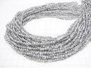 1strand $1.79! Glass Beads  Faceted Button Rondelle 4 x 4 x 3 mm Silver Half Coating 1 strand beads (aprx.16 inch / 40 cm)