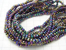1strand $1.79! Glass Beads  Faceted Button Rondelle 3x3x2mm Metallic Coating 1strand beads (aprx.14inch / 34cm)