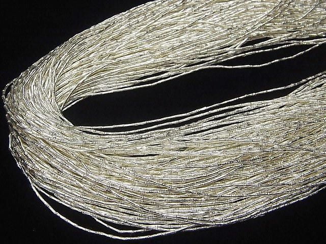 Karen Silver Tube 4x1x1mm White Silver Half or 1-Strand Beads (approx. 26 inches/66 cm)