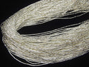 Karen Silver Tube 4x1x1mm White Silver Half or 1 Strand Beads (approx. 26 inches/66 cm)