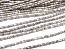 Karen Silver Flower Pattern Tube 3x1.5x1.5mm half or 1strand beads (aprx.26inch/66cm)
