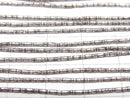 Karen Silver Flower Pattern Tube 3x1.5x1.5mm half or 1strand beads (aprx.26inch/66cm)