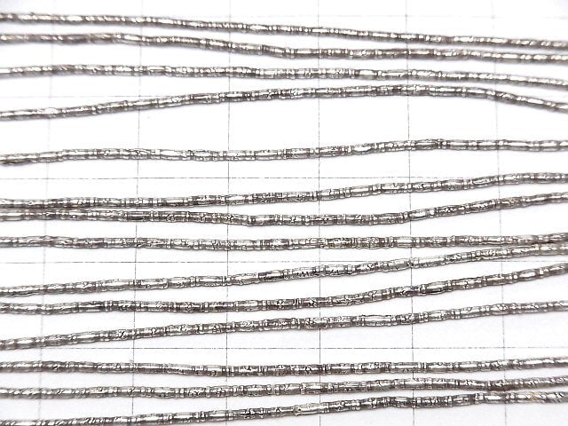 Karen Silver Flower Pattern Tube 3x1.5x1.5mm half or 1strand beads (aprx.26inch/66cm)