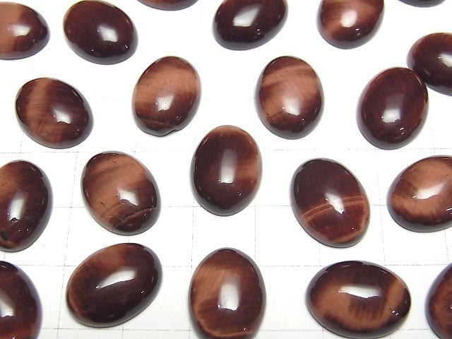 [Video] Red Tiger's Eye AA ++ Oval Cabochon 16x12mm 2pcs $3.59!