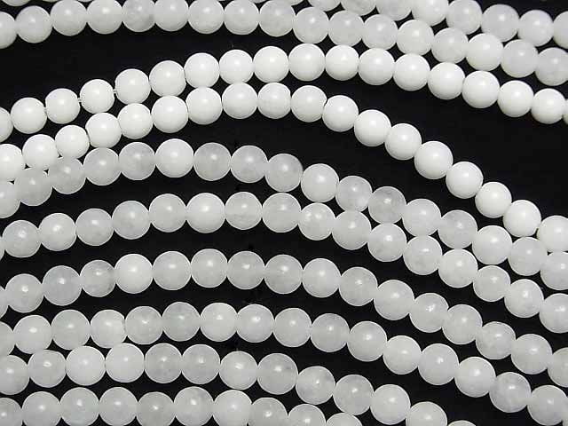 1strand $5.79! White Jade Round 4mm 1strand beads (aprx.15inch / 38cm)