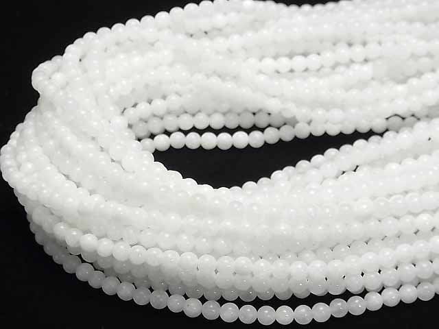 1strand $5.79! White Jade Round 4mm 1strand beads (aprx.15inch / 38cm)