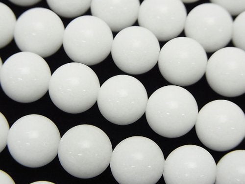 Round, White Jade Gemstone Beads