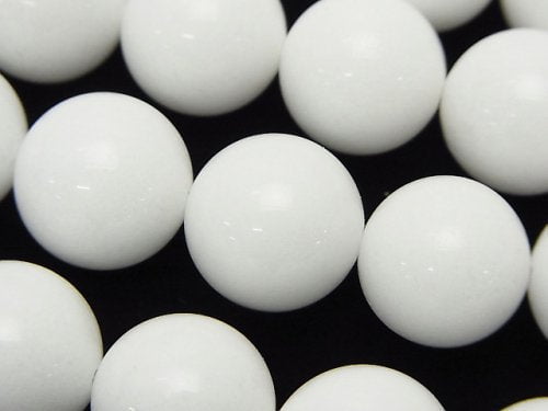 Round, White Jade Gemstone Beads