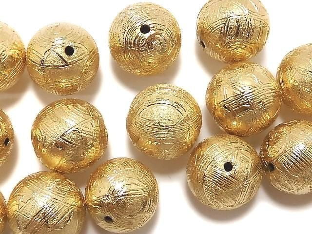 [Video] Meteorite (Muonionalusta) Round 10mm Yellow Gold 1pc