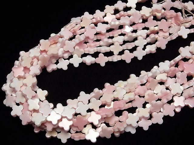 [Video] Queen Conch Shell AAA Flower Motif 10x10mm 1/4-1strand beads (aprx.15inch/38cm)