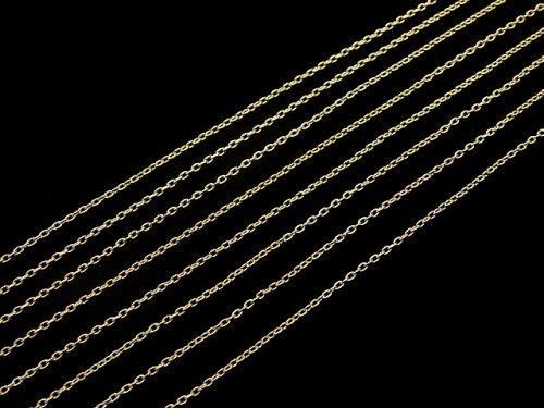 [K10 Yellow Gold] Cable Chain No. 2 0.8mm [40cm][45cm] Necklace 1pc