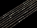 [Video][K10 Yellow Gold]Flat Cable Chain 1mm [40cm][45cm]Necklace 1pc