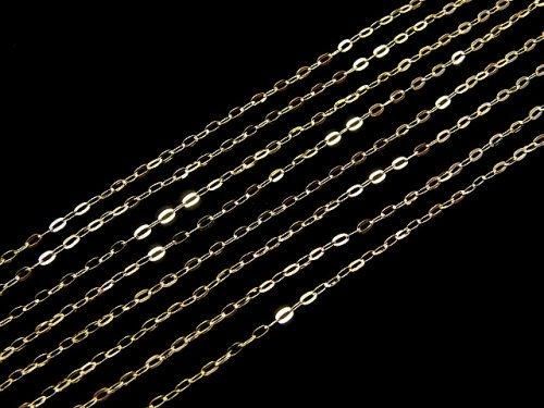 [Video] [K10 Yellow Gold] Flat Cable Chain 1mm [40cm] [45cm] Necklace 1pc