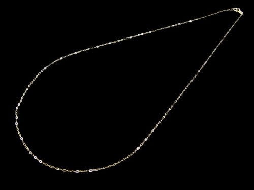 [Video][K10 Yellow Gold]Flat Cable Chain 1mm [40cm][45cm]Necklace 1pc