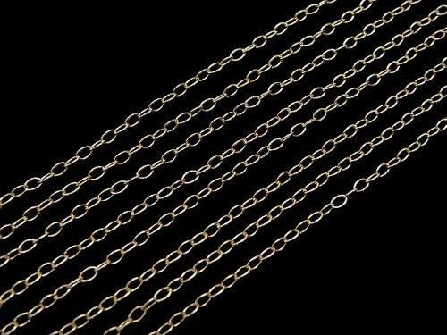 [K10 Yellow Gold] Azuki (Azuki Bean) Oval Chain No.1 [40cm][45cm] Necklace 1pc