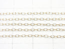 [K10 Yellow Gold] Azuki (Azuki Bean) Oval Chain No.1 [40cm][45cm] Necklace 1pc