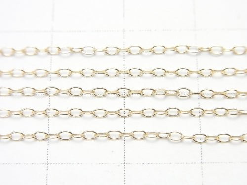 [K10 Yellow Gold] Azuki bean, oval chain NO.1 [40cm][45cm] Necklace 1pc